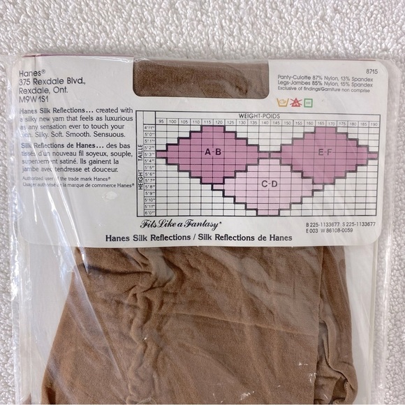 Vintage Hanes Silk Reflections Pantyhose In Mayfair NWT - Picture 3 of 5